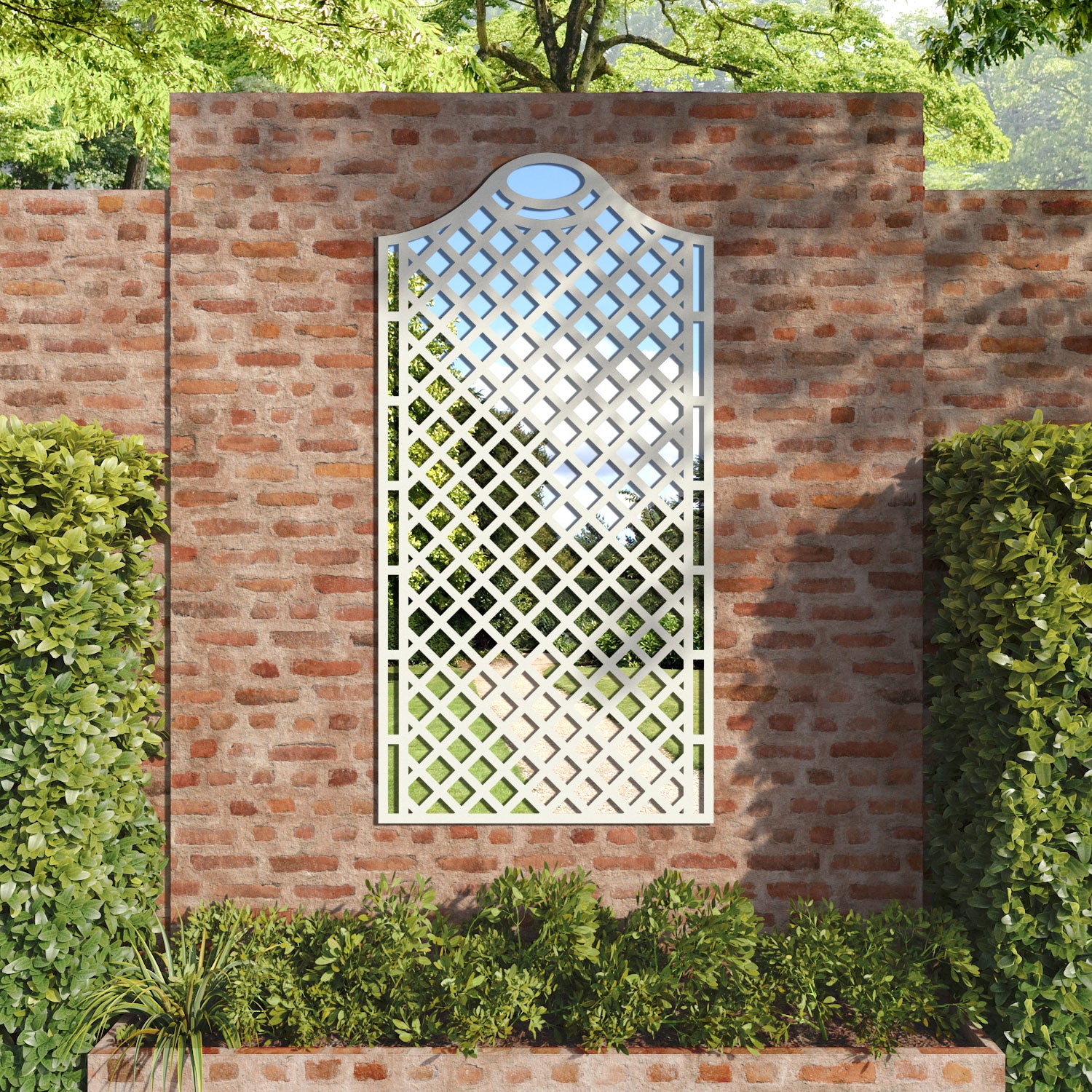 Oxford Arched outdoor decorative mirrored panel