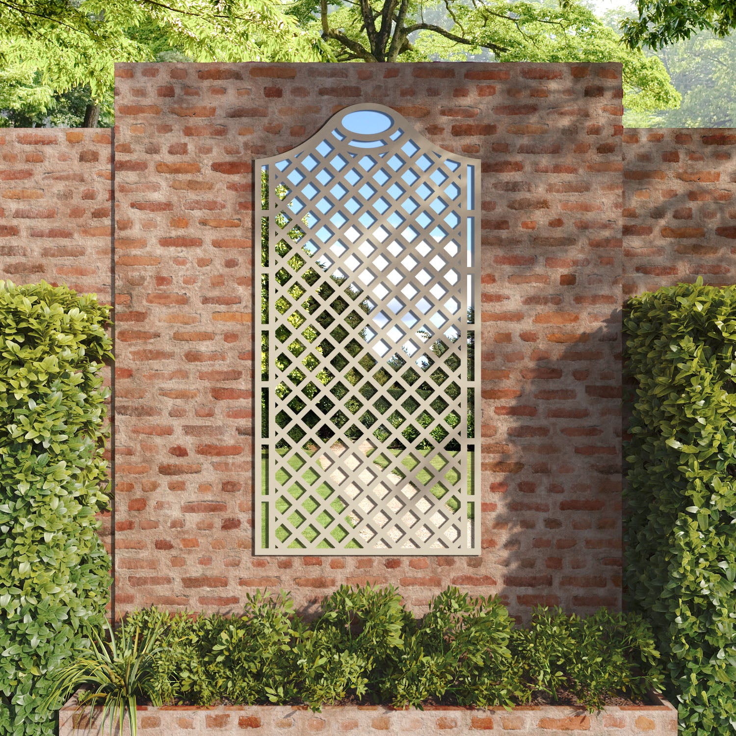 Oxford Arched outdoor decorative mirrored panel