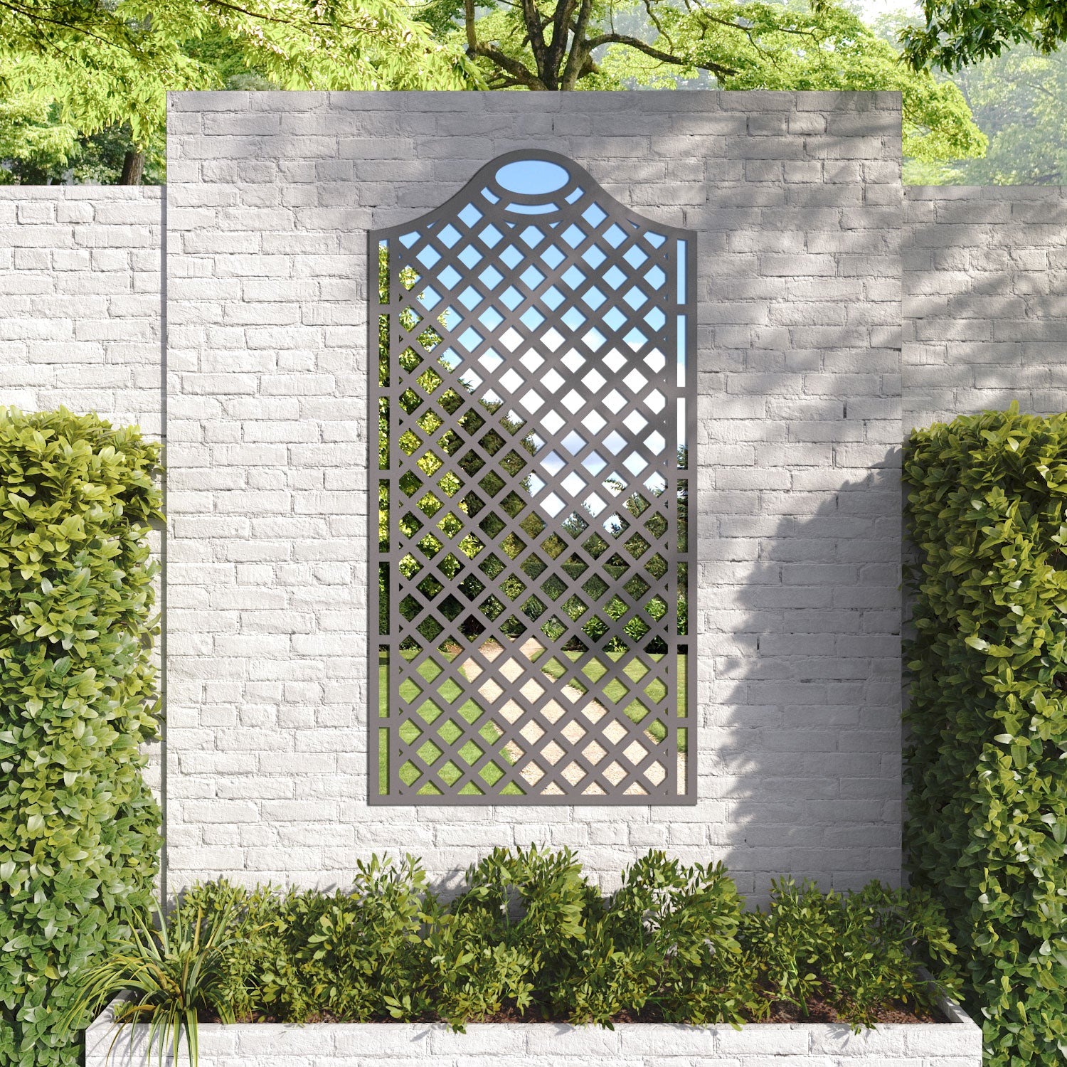 Oxford Arched outdoor decorative mirrored panel