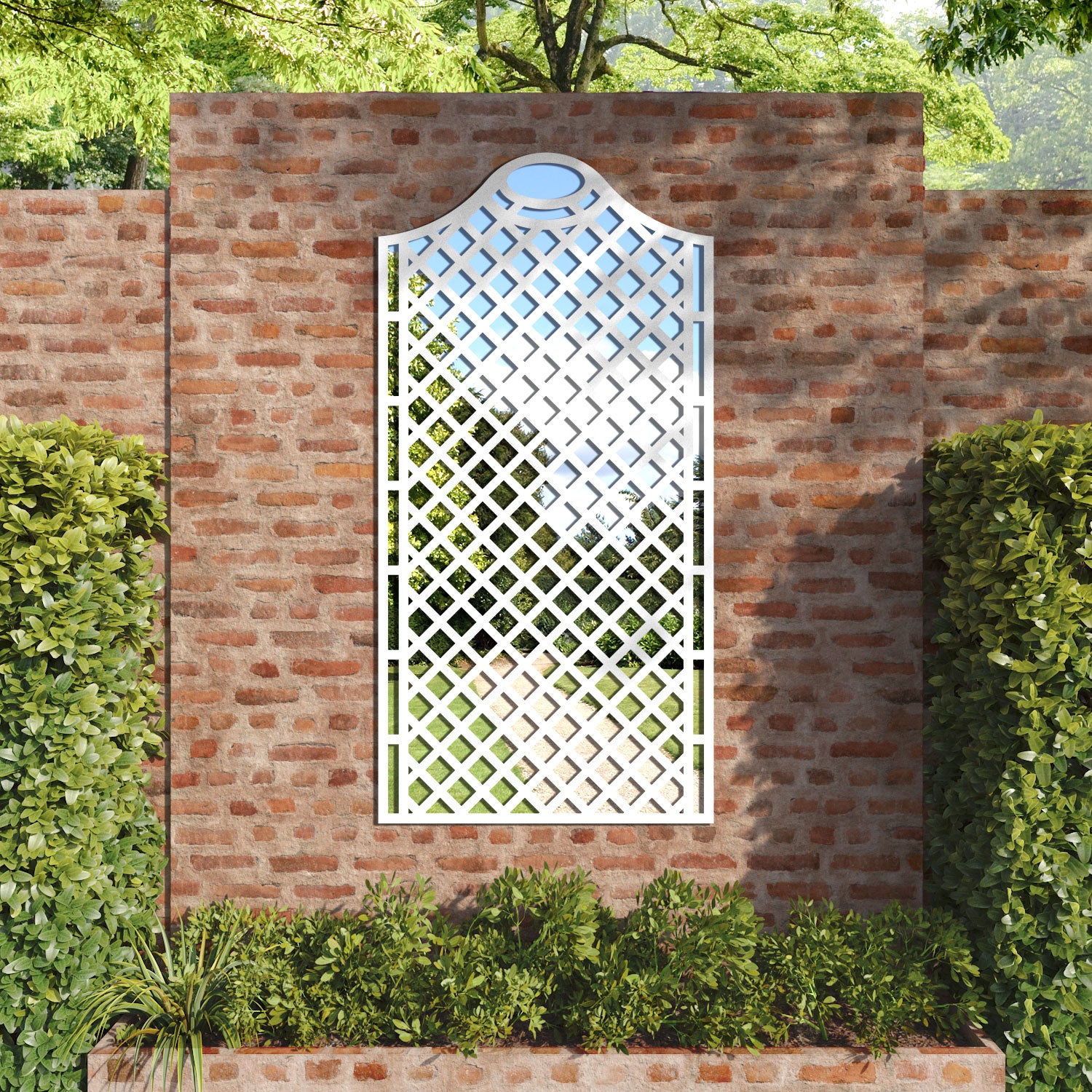 Oxford Arched outdoor decorative mirrored panel