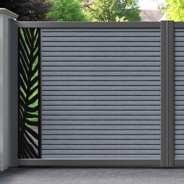 Hudson Palm Straight Top Driveway Gate - Anthracite - End Screen