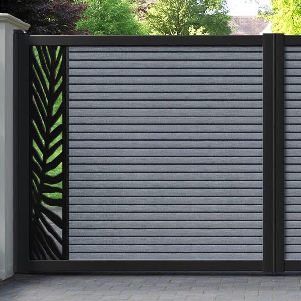 Hudson Palm Straight Top Driveway Gate - Anthracite - End Screen
