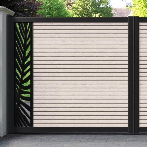 Hudson Palm Straight Top Driveway Gate - Mid Stone - End Screen