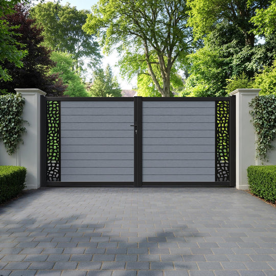 Fusion Pebble Straight Top Driveway Gate - Anthracite - End Screen