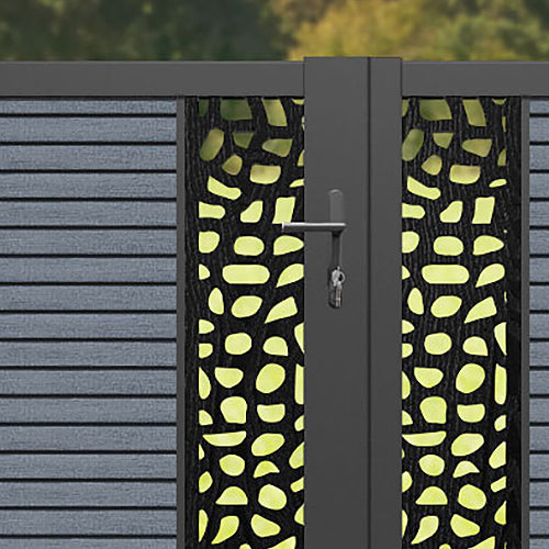 Hudson Pebble Straight Top Driveway Gate - Anthracite - Middle Screen