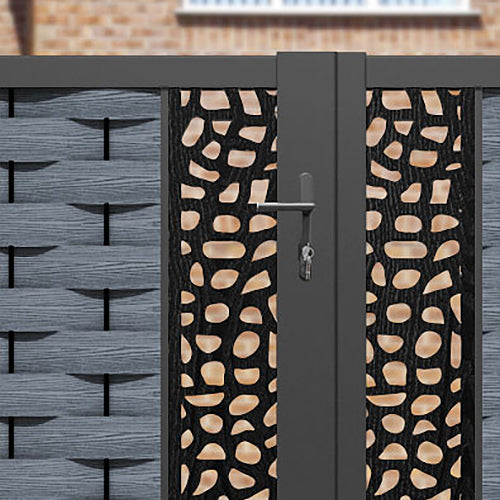 Ripple Pebble Straight Top Driveway Gate - Anthracite - Middle & End Screen