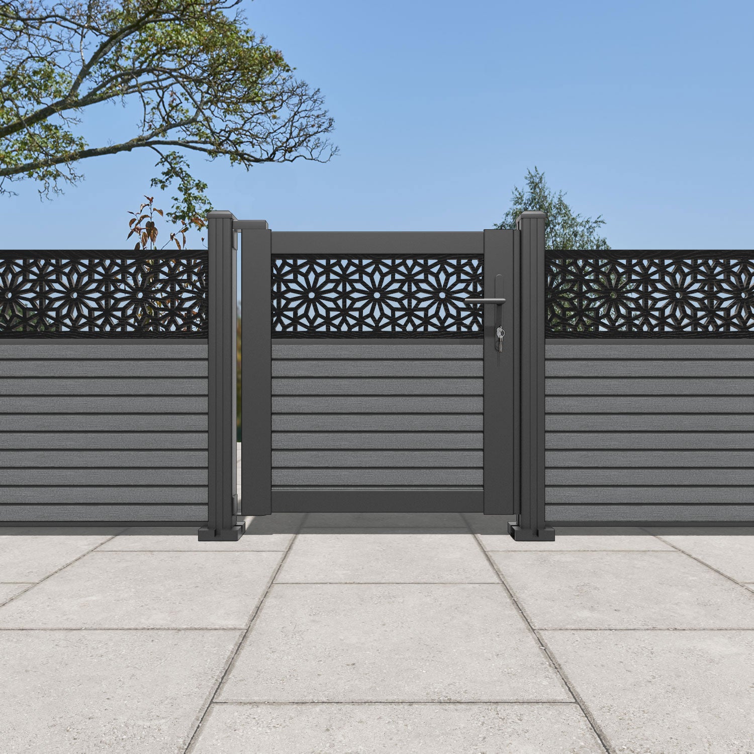 Hudson Narwa Pedestrian Gate - Mid Grey