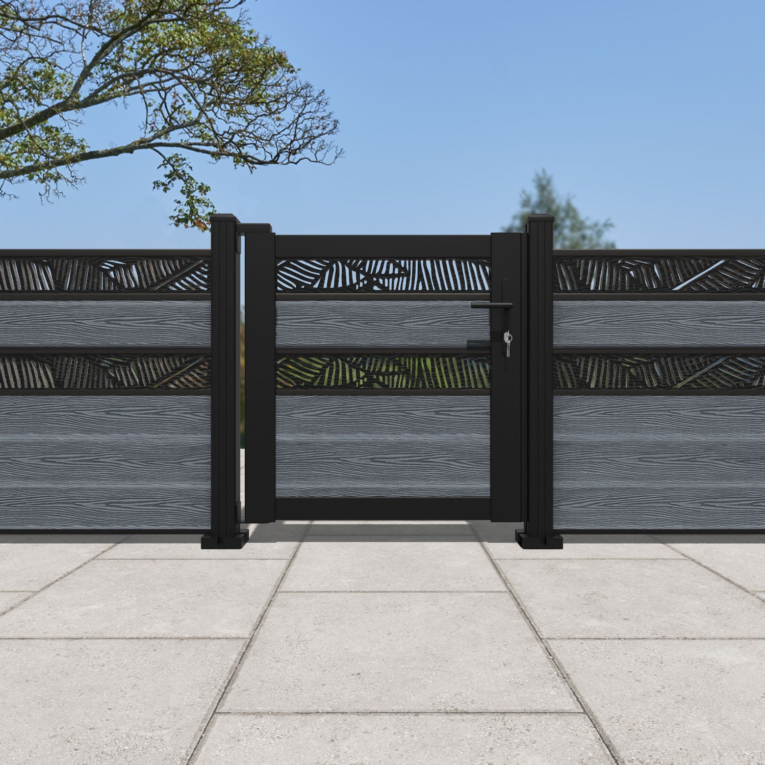 Classic Feather Split Screen Pedestrian Gate - Anthracite