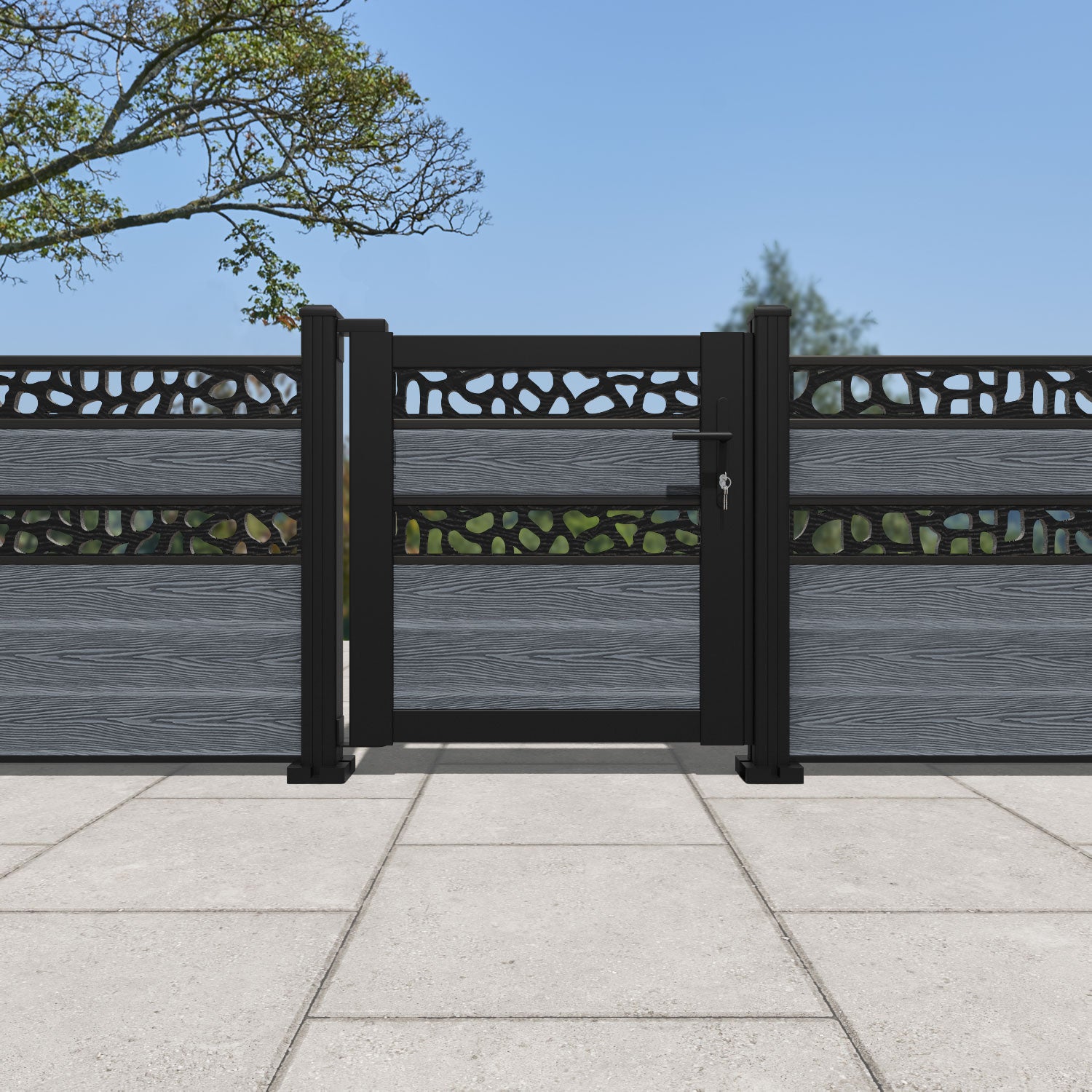 Classic Pebble Split Screen Pedestrian Gate - Anthracite