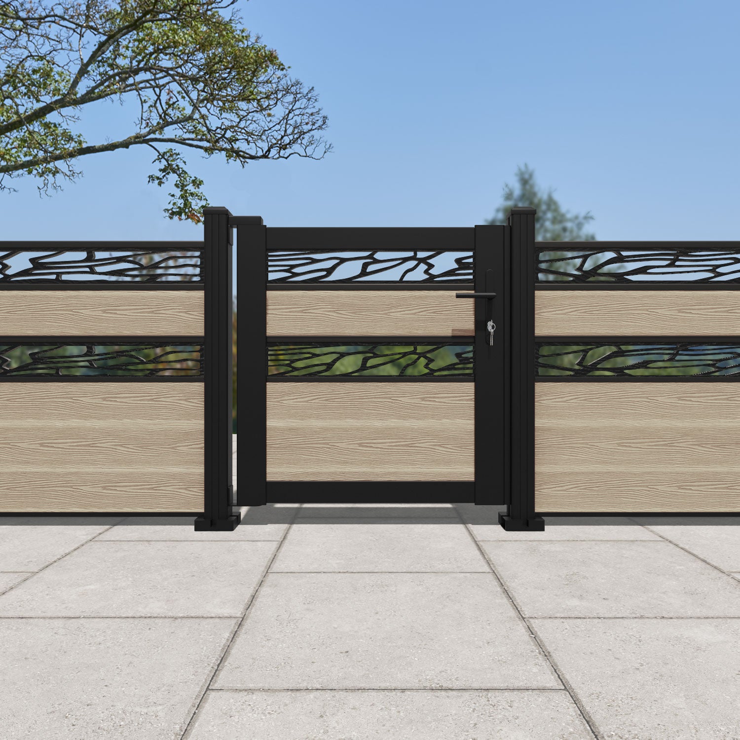 Classic Shatter Split Screen Pedestrian Gate - Light Oak