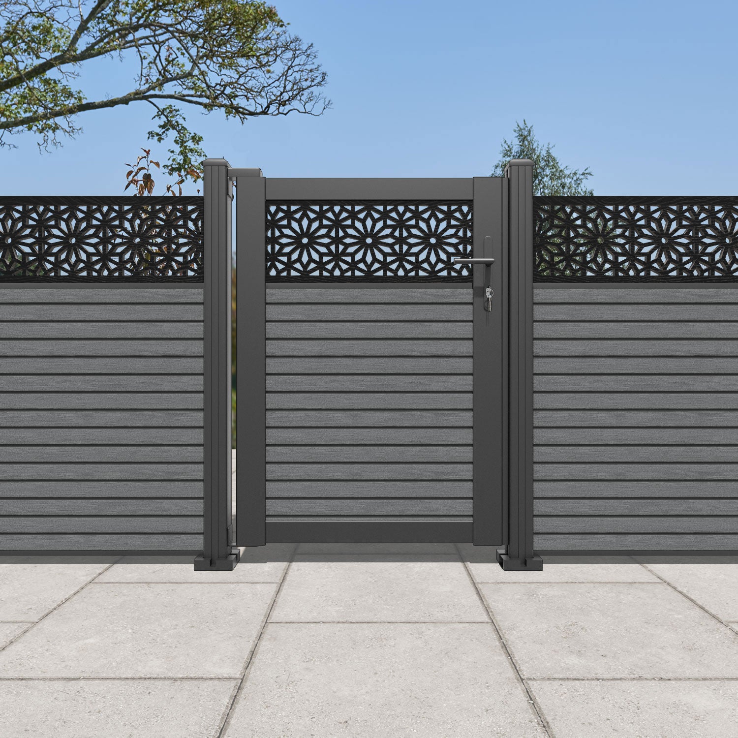 Hudson Narwa Pedestrian Gate - Mid Grey