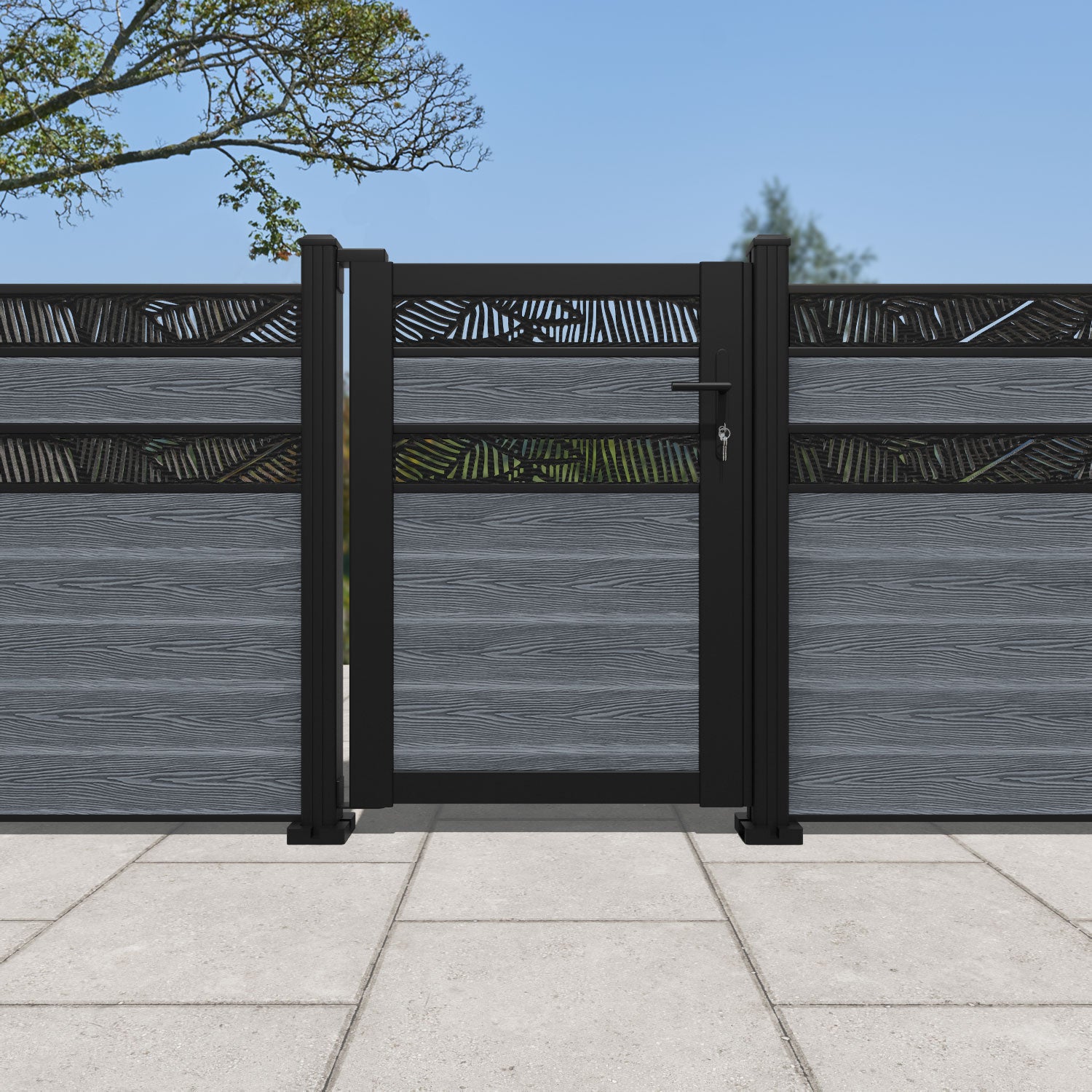 Classic Feather Split Screen Pedestrian Gate - Anthracite