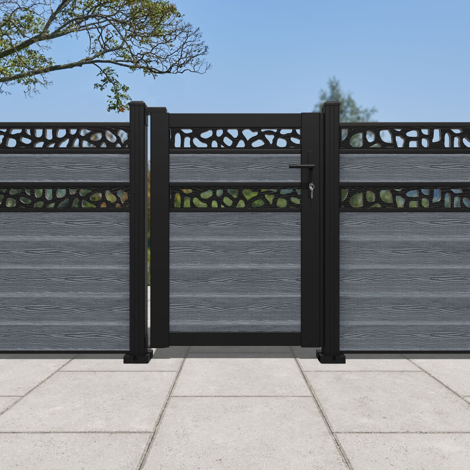 Classic Pebble Split Screen Pedestrian Gate - Anthracite