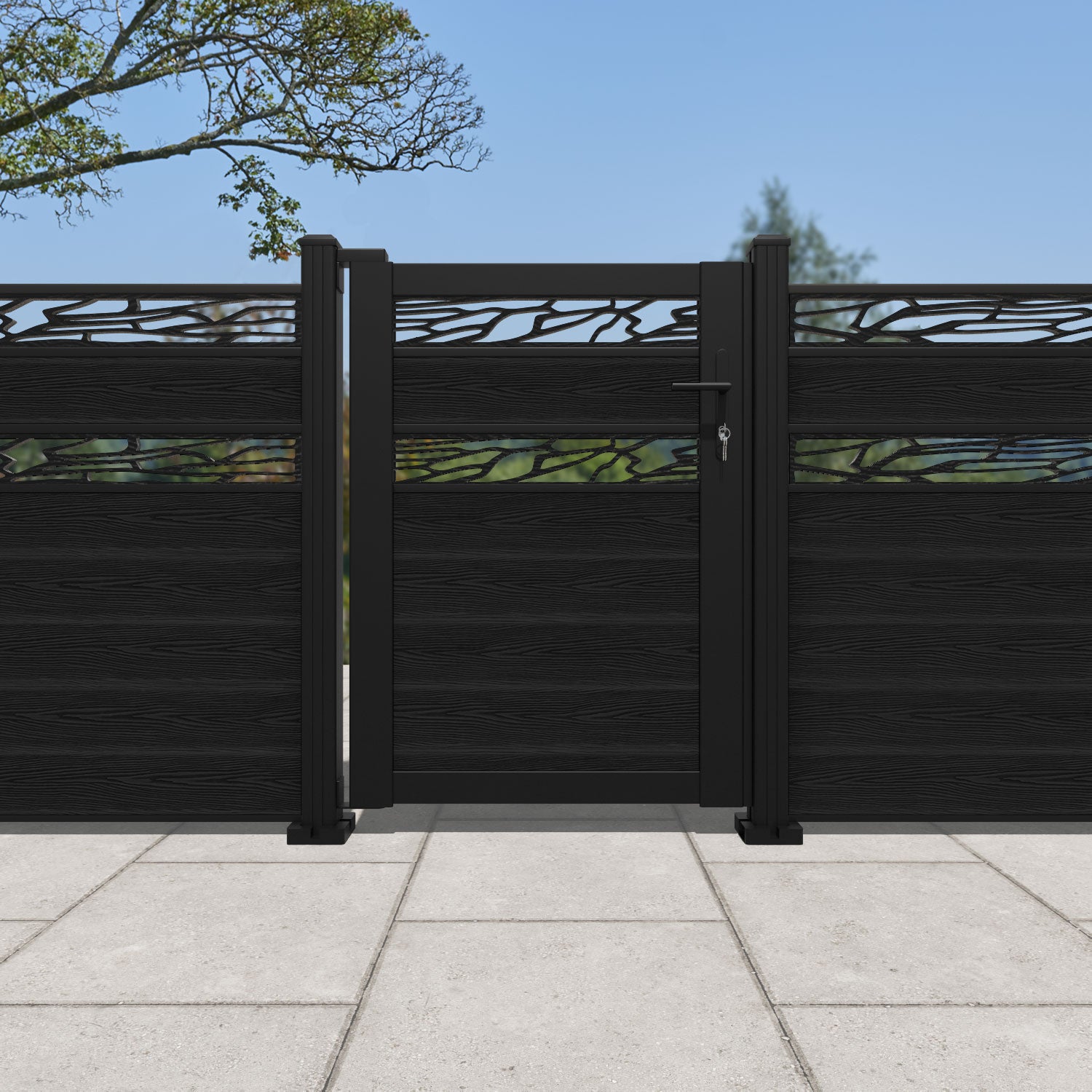 Classic Shatter Split Screen Pedestrian Gate - Black