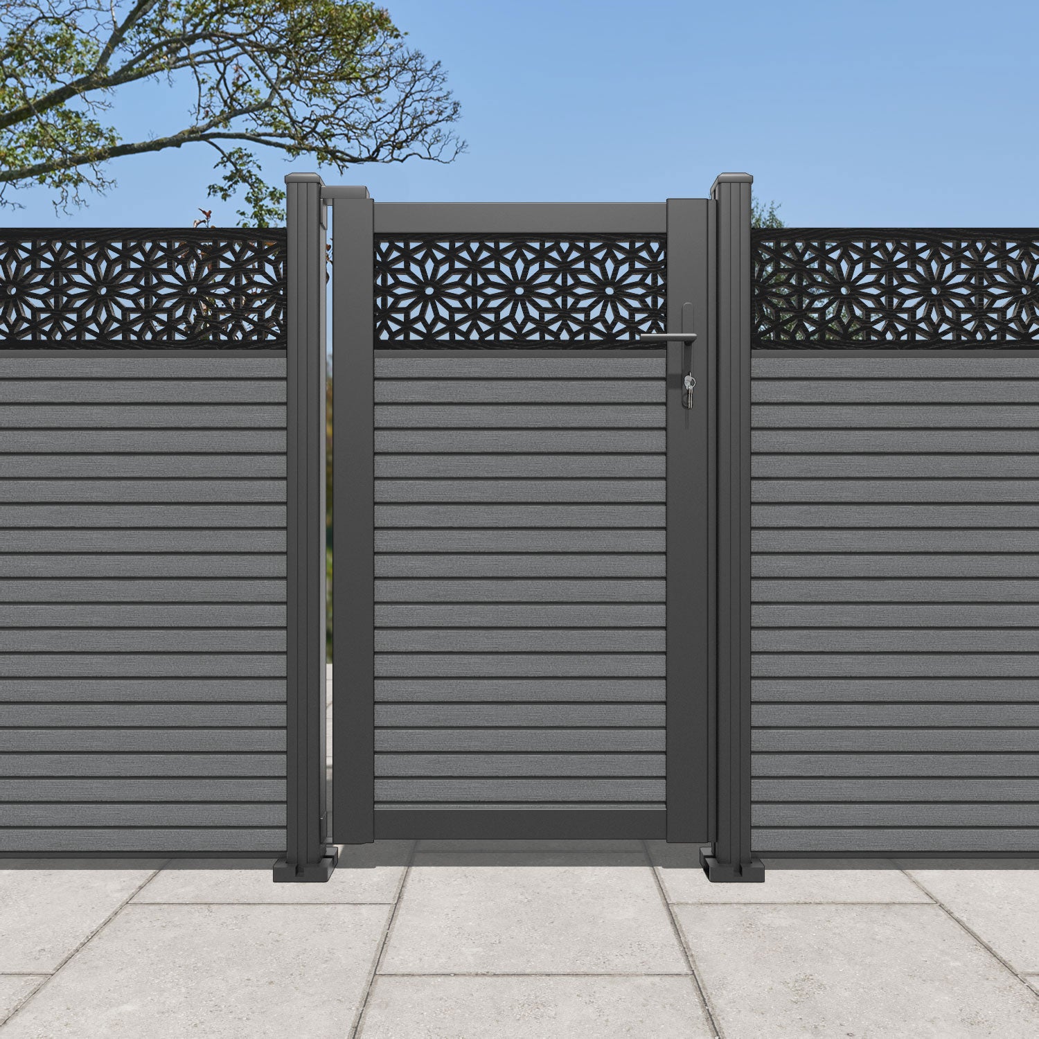 Hudson Narwa Pedestrian Gate - Mid Grey