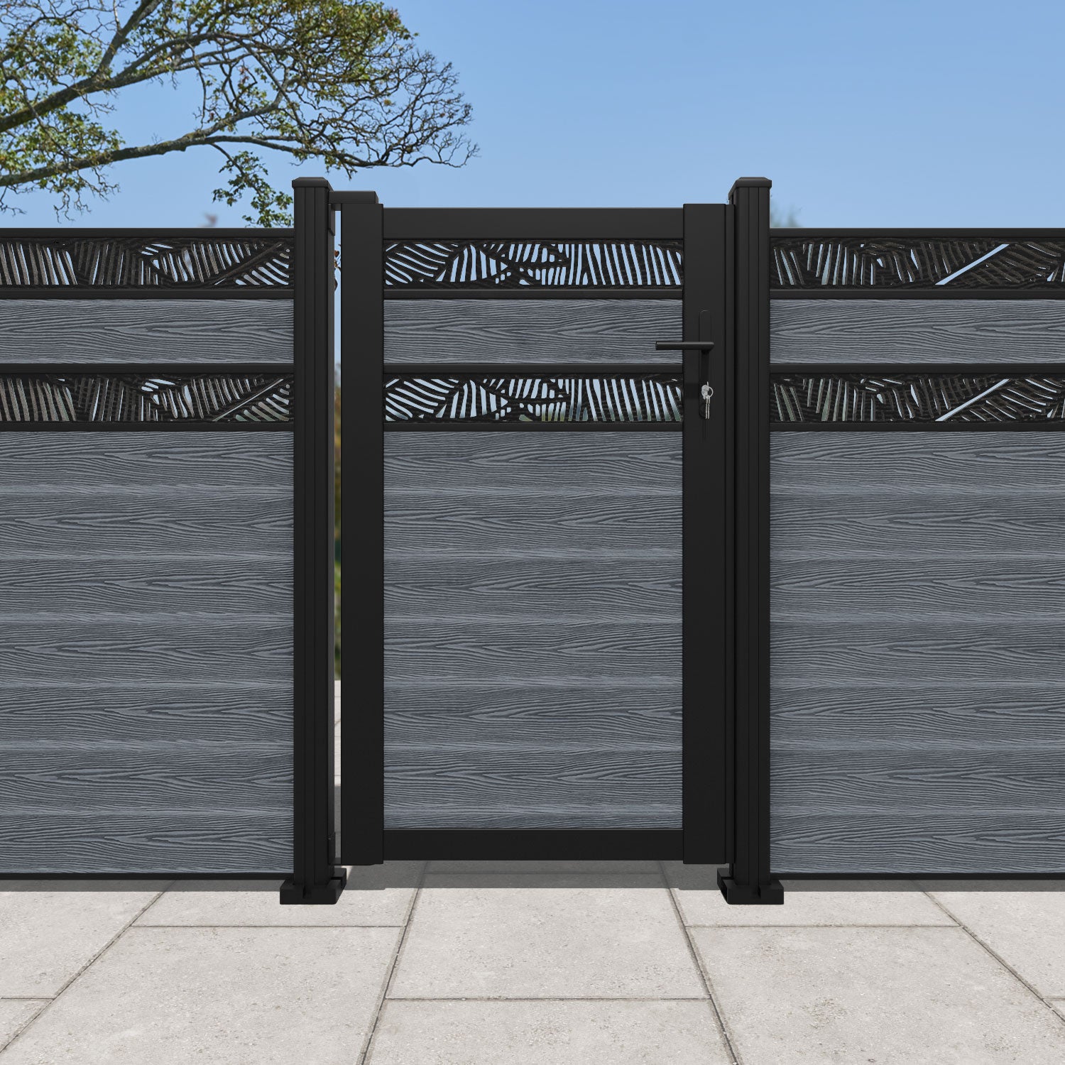 Classic Feather Split Screen Pedestrian Gate - Anthracite