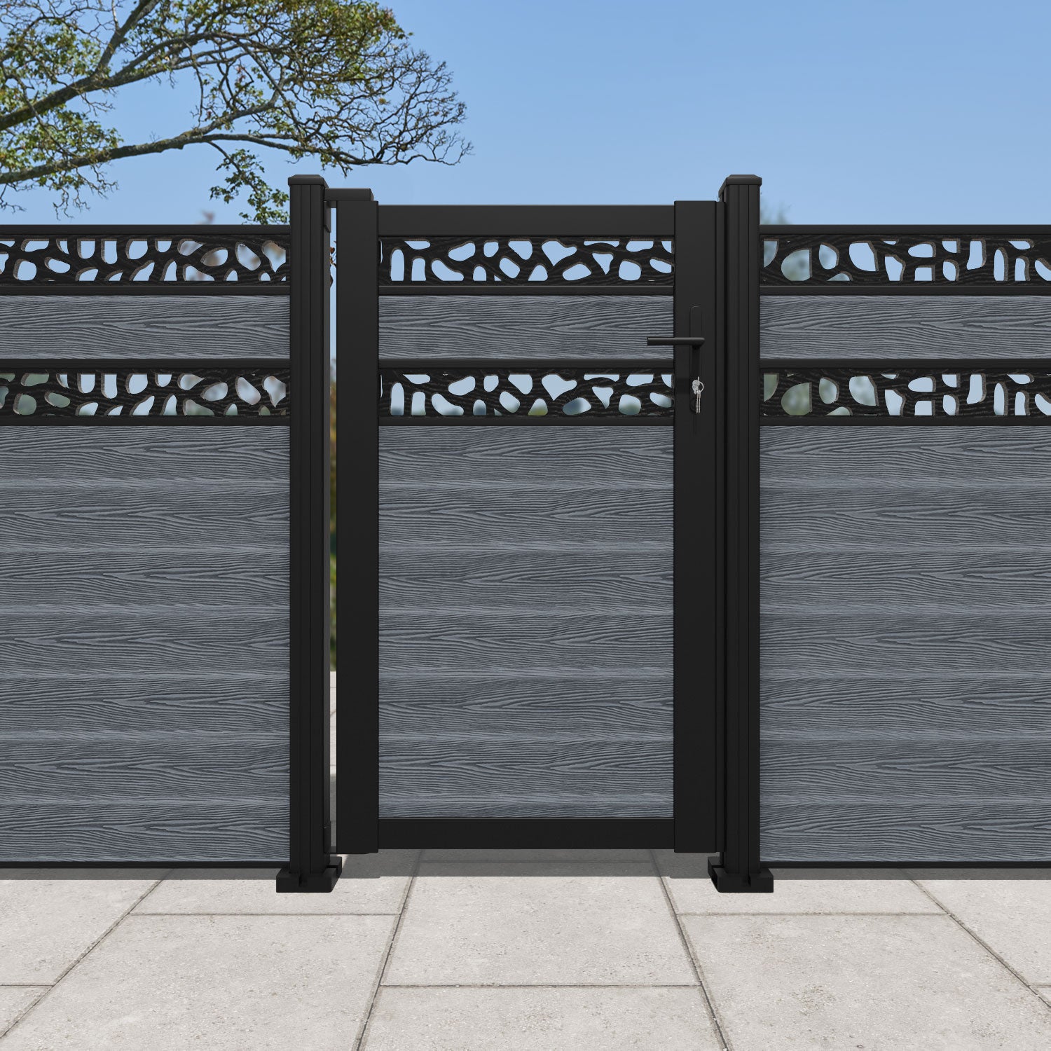 Classic Pebble Split Screen Pedestrian Gate - Anthracite
