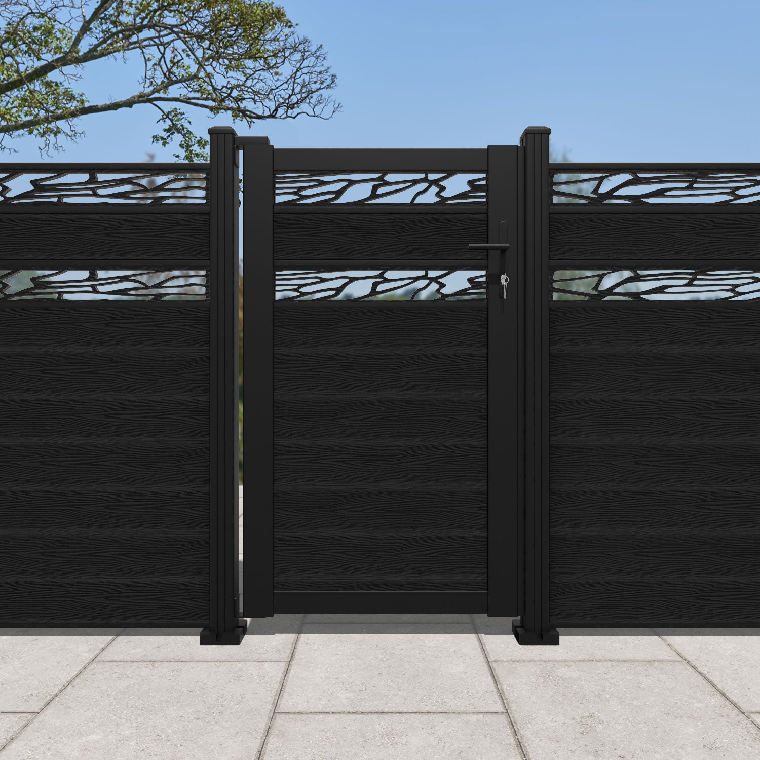 Classic Shatter Split Screen Pedestrian Gate - Black