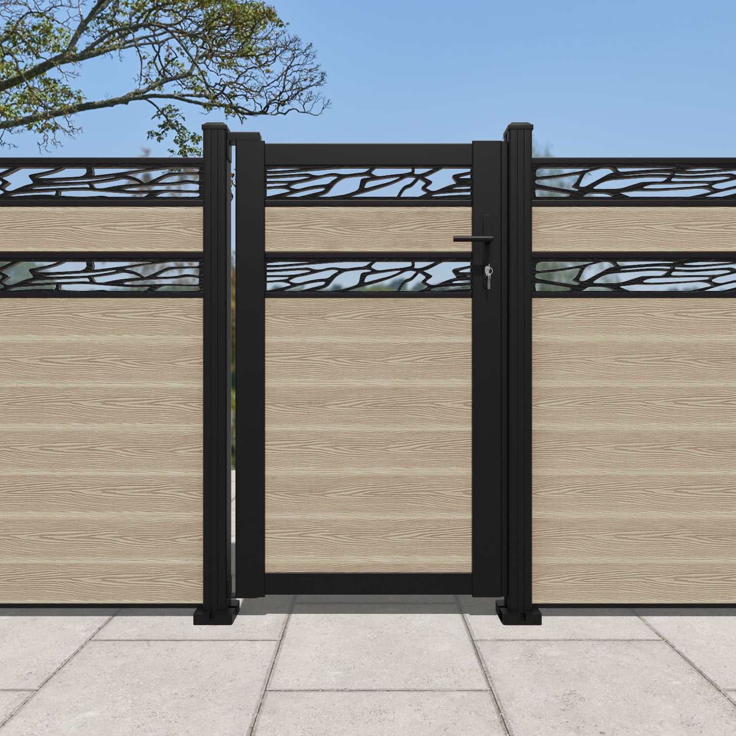 Classic Shatter Split Screen Pedestrian Gate - Light Oak