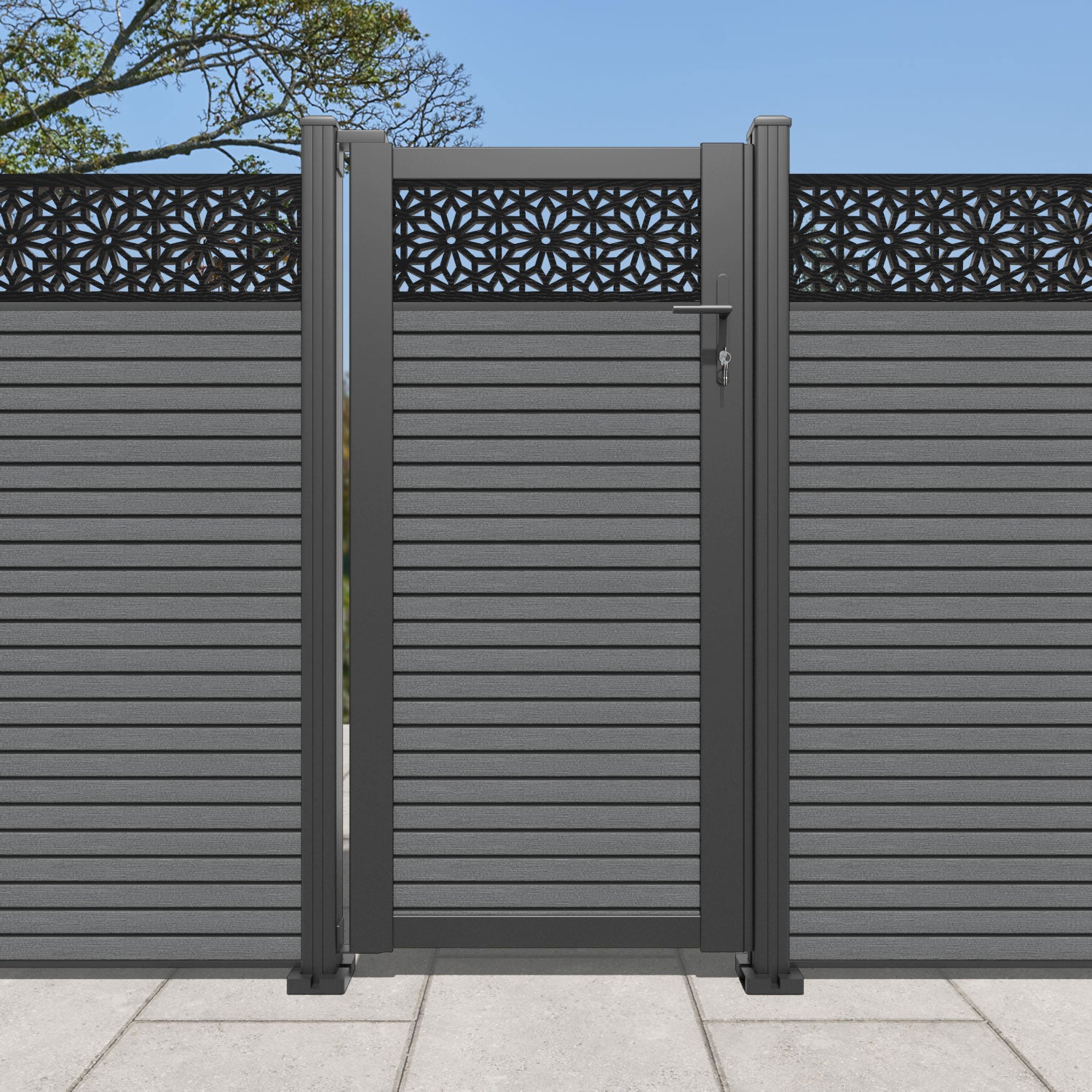 Hudson Narwa Pedestrian Gate - Mid Grey
