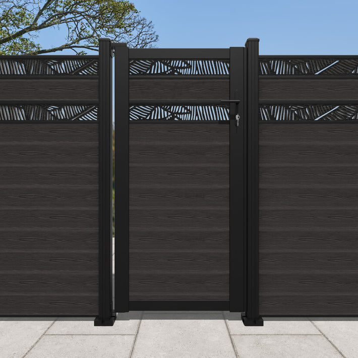 Classic Feather Split Screen Pedestrian Gate - Dark Oak