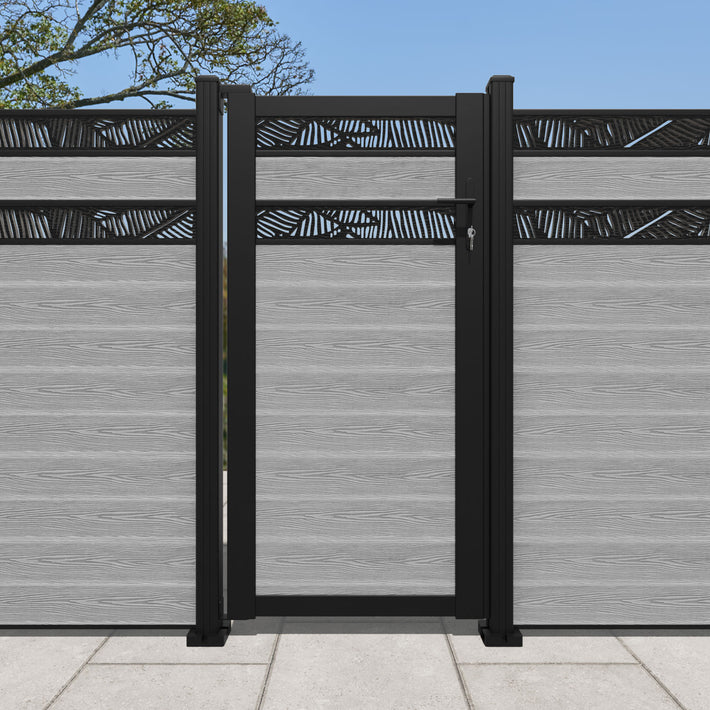 Classic Feather Split Screen Pedestrian Gate - Light Grey