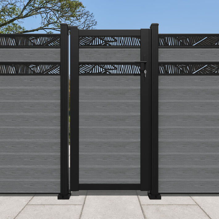 Classic Feather Split Screen Pedestrian Gate - Mid Grey