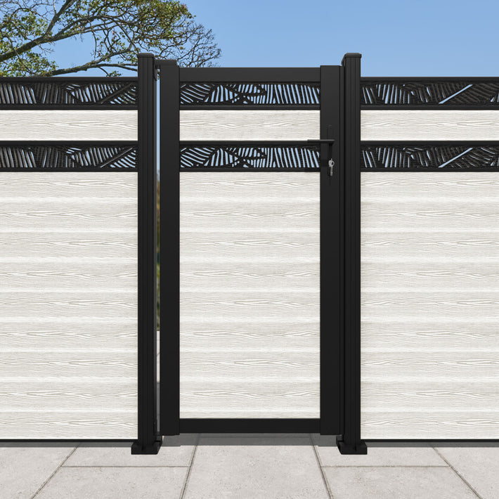 Classic Feather Split Screen Pedestrian Gate - Light Stone