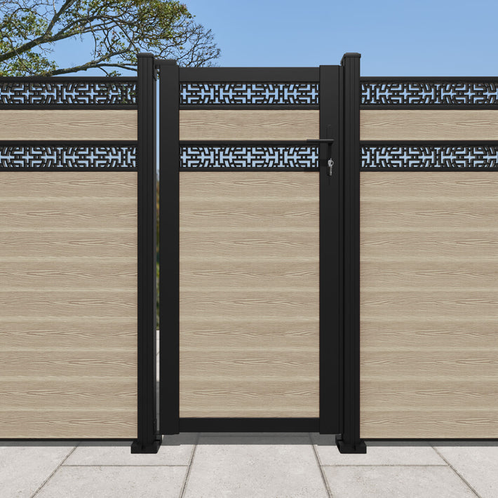 Classic Kumo Split Screen Pedestrian Gate - Light Oak