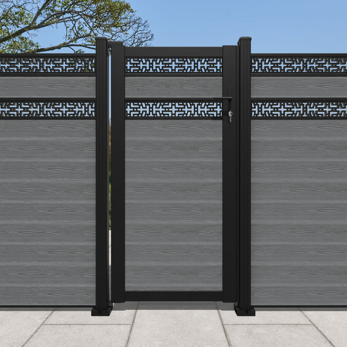 Classic Kumo Split Screen Pedestrian Gate - Mid Grey