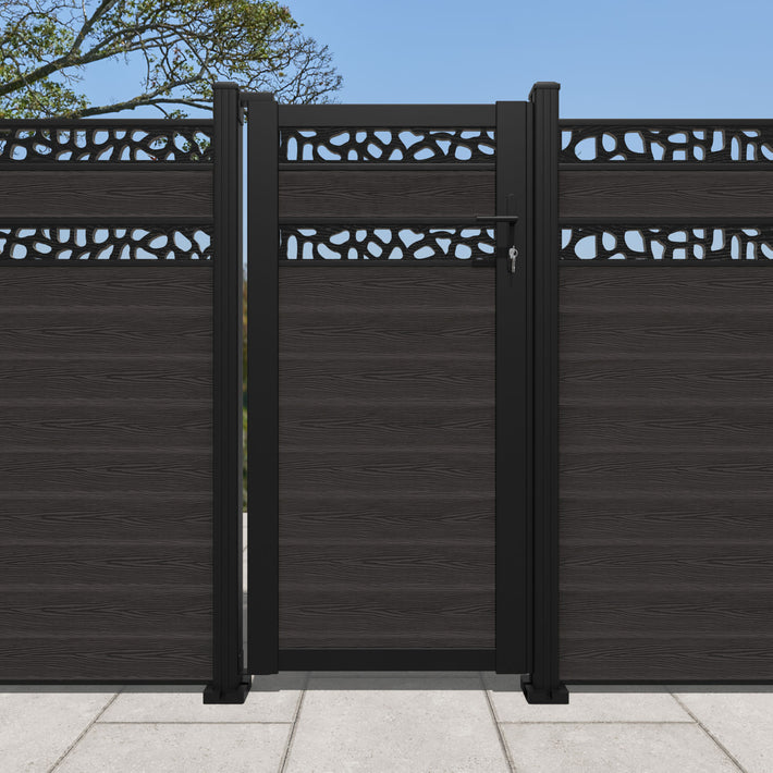 Classic Pebble Split Screen Pedestrian Gate - Dark Oak