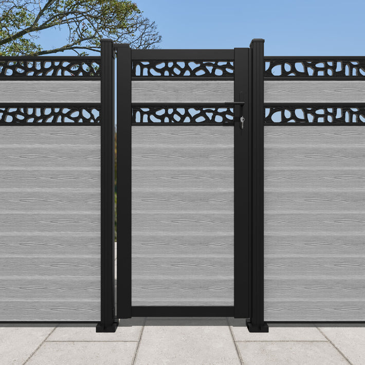 Classic Pebble Split Screen Pedestrian Gate - Light Grey