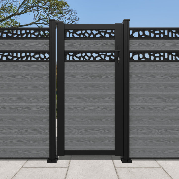 Classic Pebble Split Screen Pedestrian Gate - Mid Grey