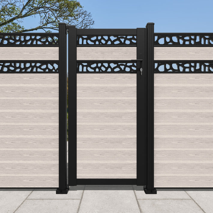 Classic Pebble Split Screen Pedestrian Gate - Mid Stone