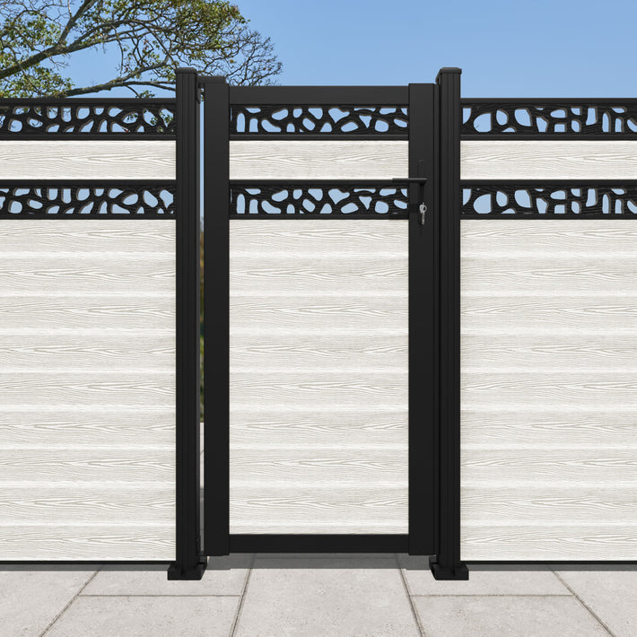 Classic Pebble Split Screen Pedestrian Gate - Light Stone