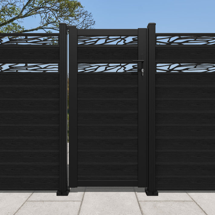 Classic Shatter Split Screen Pedestrian Gate - Black