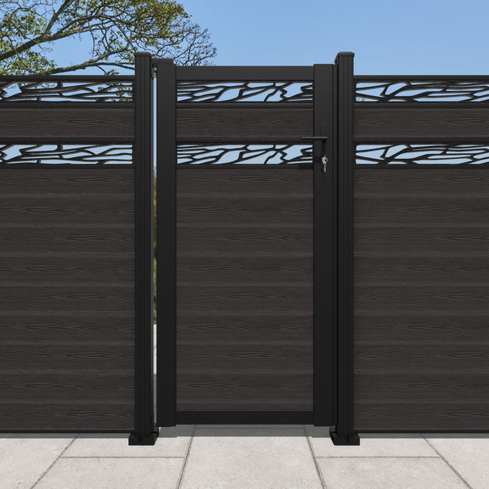 Classic Shatter Split Screen Pedestrian Gate - Dark Oak