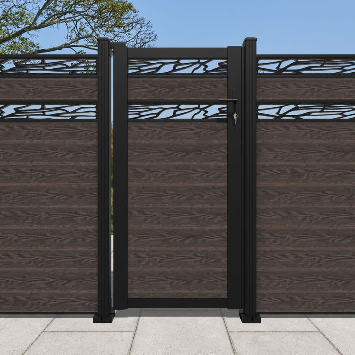 Classic Shatter Split Screen Pedestrian Gate - Mid Brown