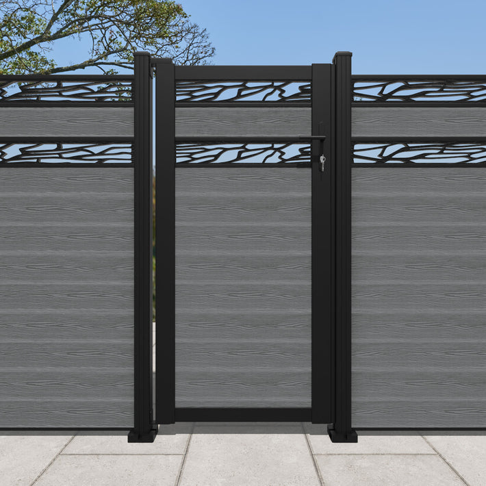Classic Shatter Split Screen Pedestrian Gate - Mid Grey