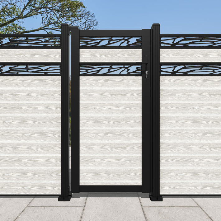 Classic Shatter Split Screen Pedestrian Gate - Light Stone