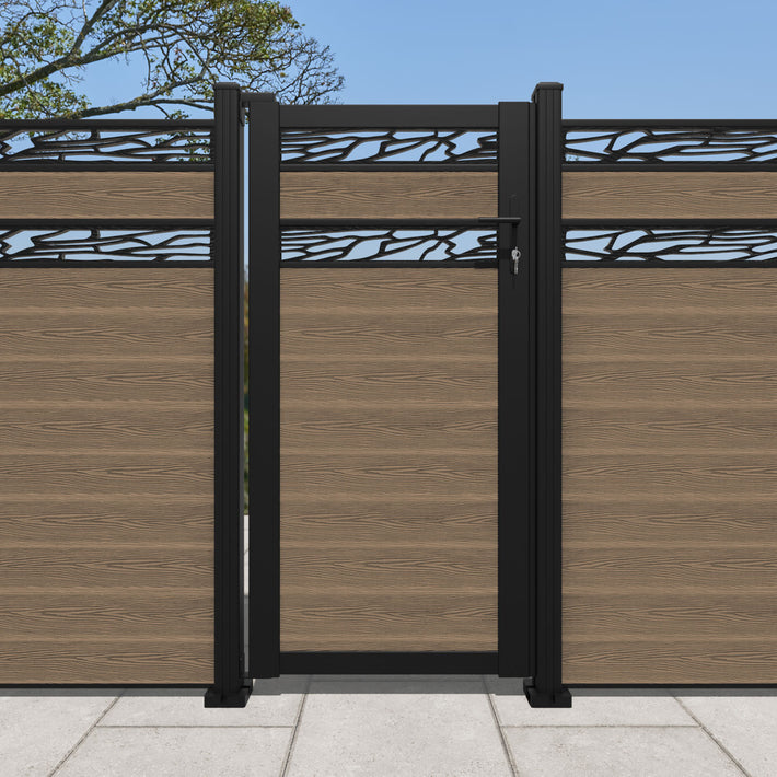 Classic Shatter Split Screen Pedestrian Gate - Teak