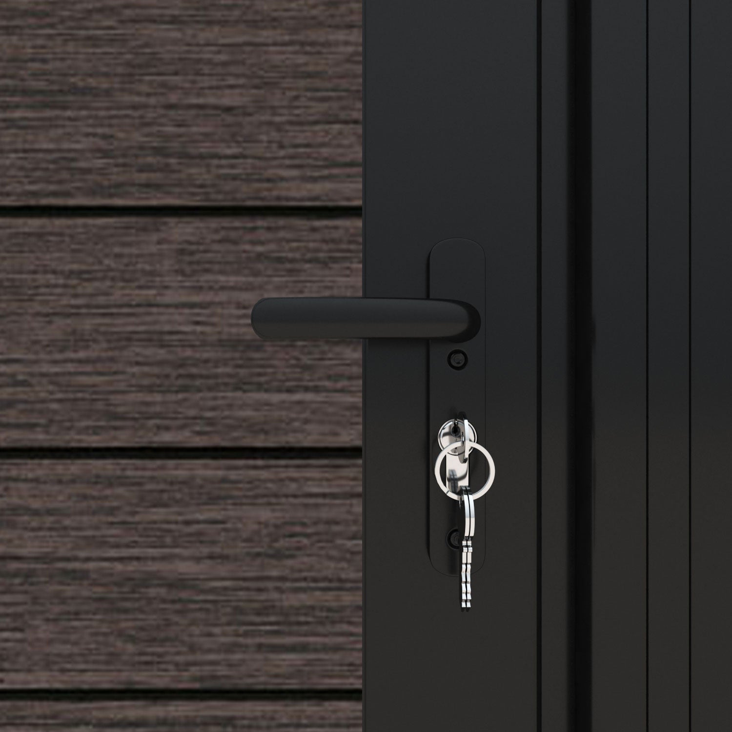 Fusion Prism Curved Top Driveway Gate - Mid Brown - Middle & End Screen