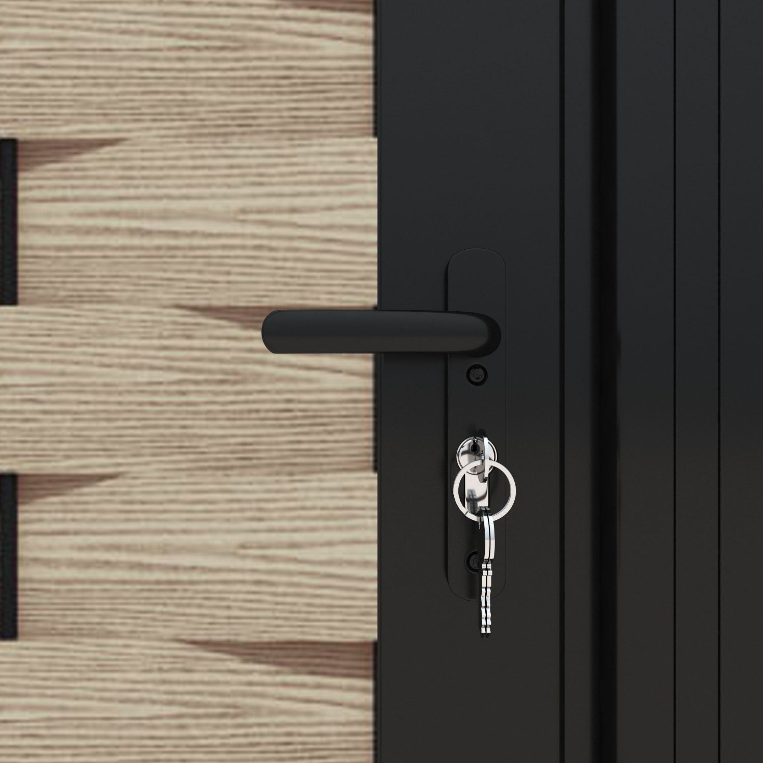 Ripple Cubed Straight Top Driveway Gate - Light Oak- Top Screen