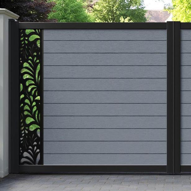Fusion Petal Straight Top Driveway Gate - Anthracite - End Screen
