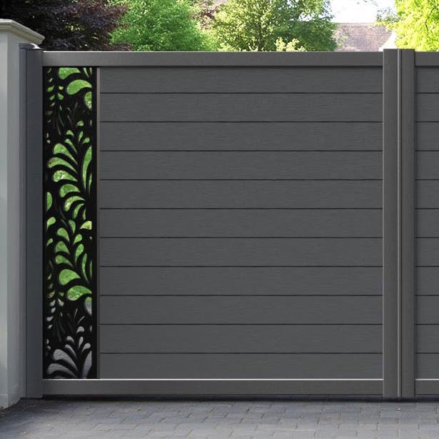Fusion Petal Straight Top Driveway Gate - Dark Grey - End Screen