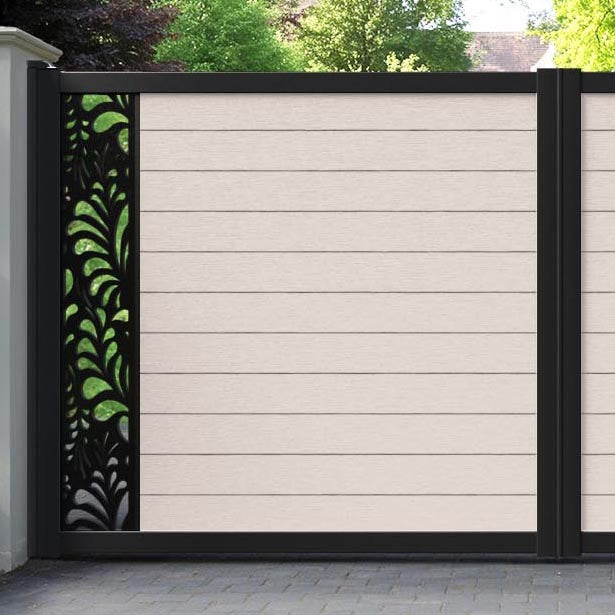 Fusion Petal Straight Top Driveway Gate - Mid Stone - End Screen