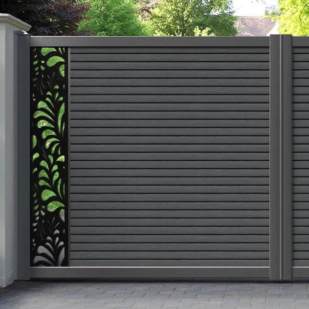 Hudson Petal Straight Top Driveway Gate - Dark Grey - End Screen