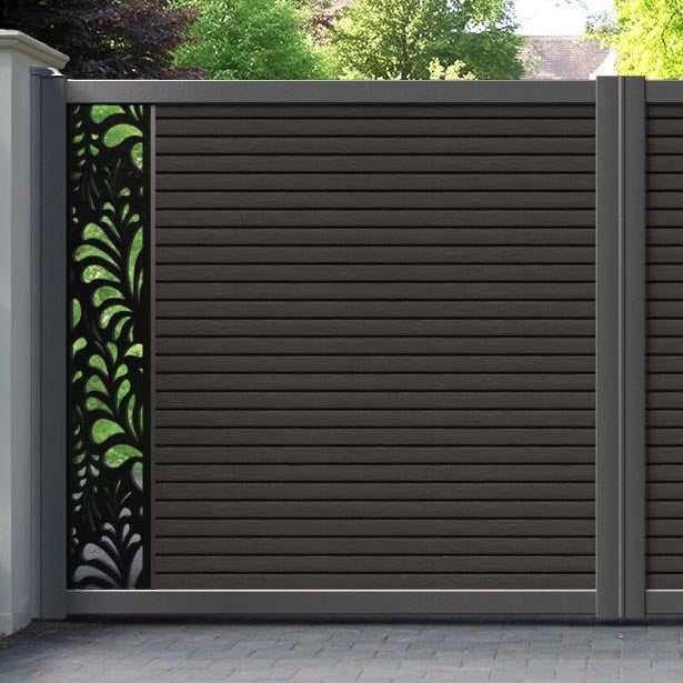 Hudson Petal Straight Top Driveway Gate - Dark Oak - End Screen