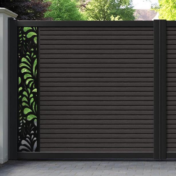 Hudson Petal Straight Top Driveway Gate - Dark Oak - End Screen