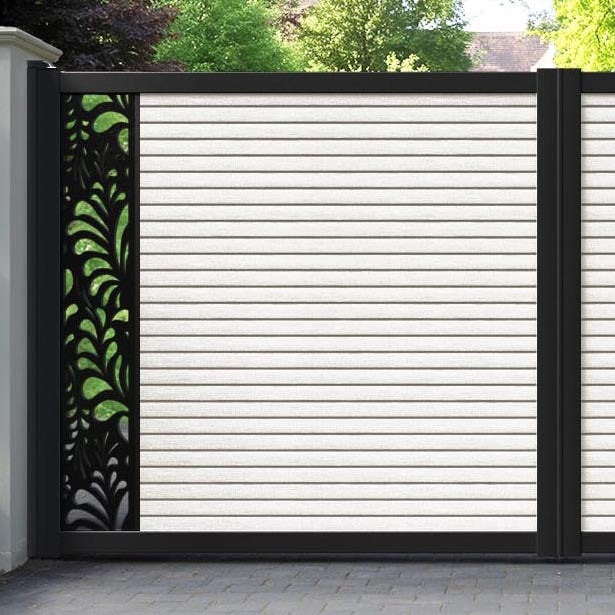 Hudson Petal Straight Top Driveway Gate - Light Stone - End Screen